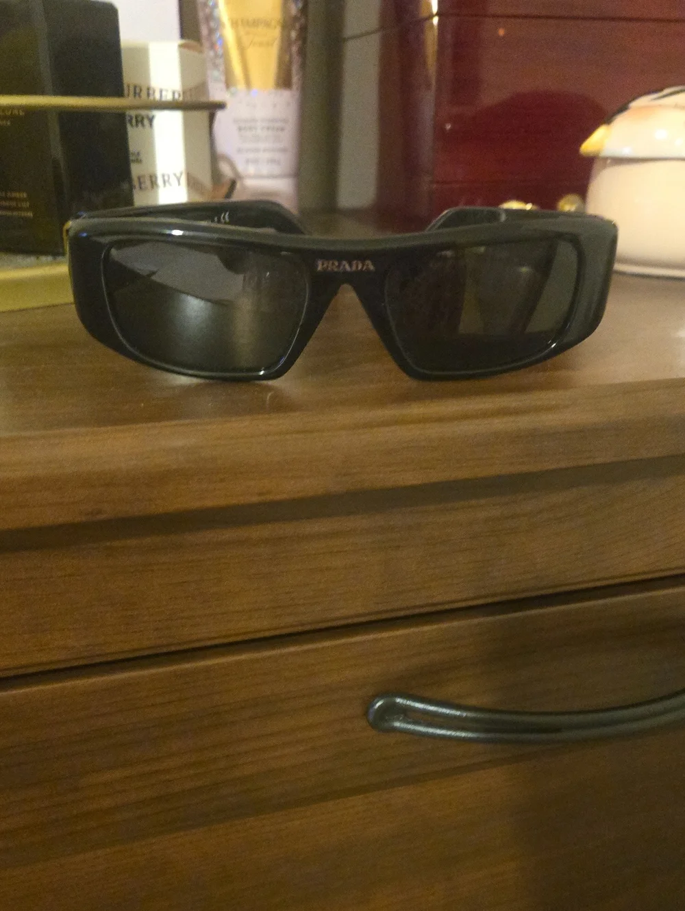 Prada Black Rectangular Men's Sunglasses